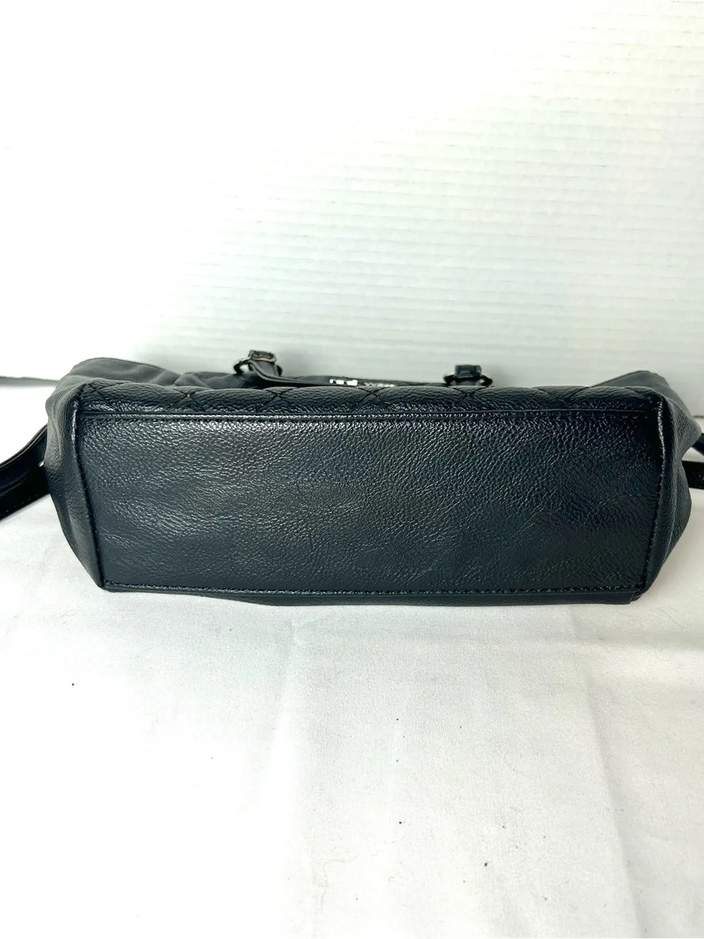 Nine West Bag Black Quilted Satchel Crossbody Design Shoulder Pocketbook Work